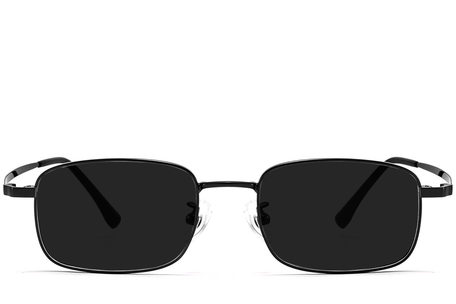 Rectangular Black Titanium Sunglasses #BS1913-0679