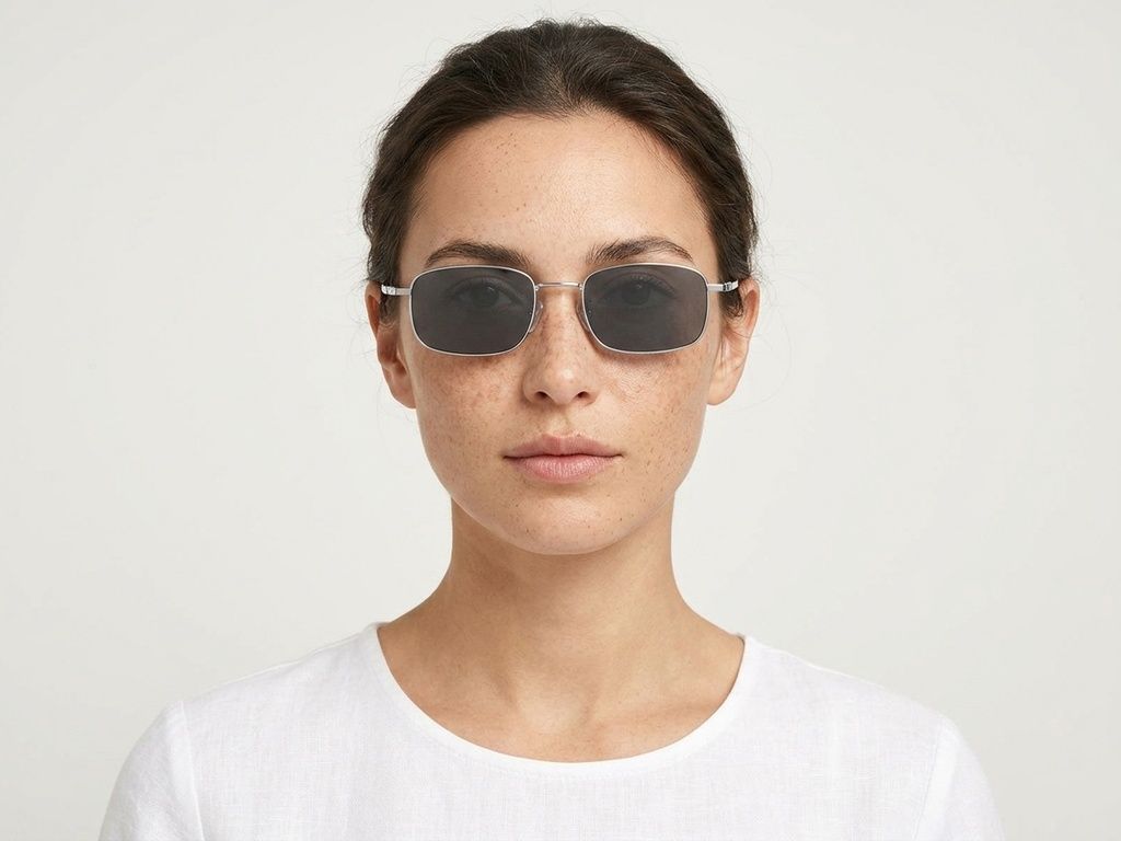 Rectangular Silver Titanium Sunglasses #BS1913-0680