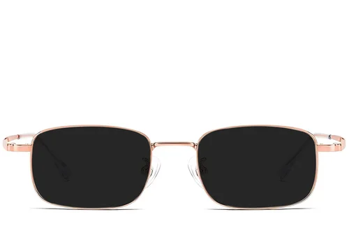 Lunettes de soleil rectangulaires en titane rose #BS1913-0682