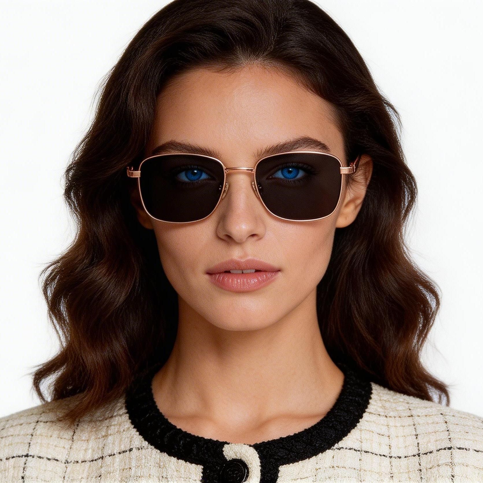 Rectangular Pink Titanium Sunglasses #BS1913-0682