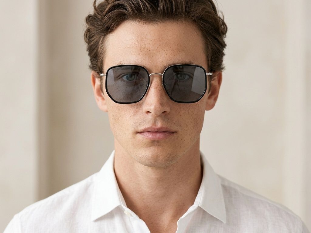 Geometric Black Metal Sunglasses #BS1913-0683