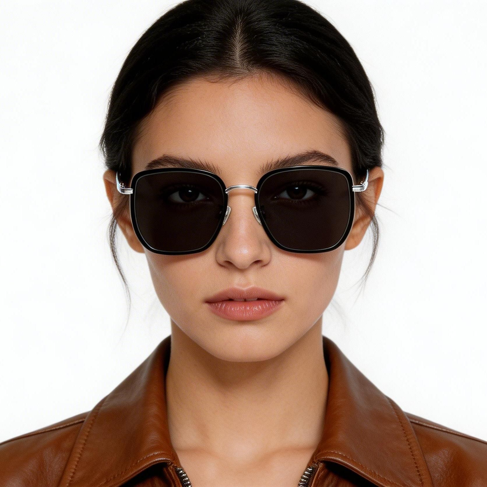 Geometric Black Metal Sunglasses #BS1913-0683