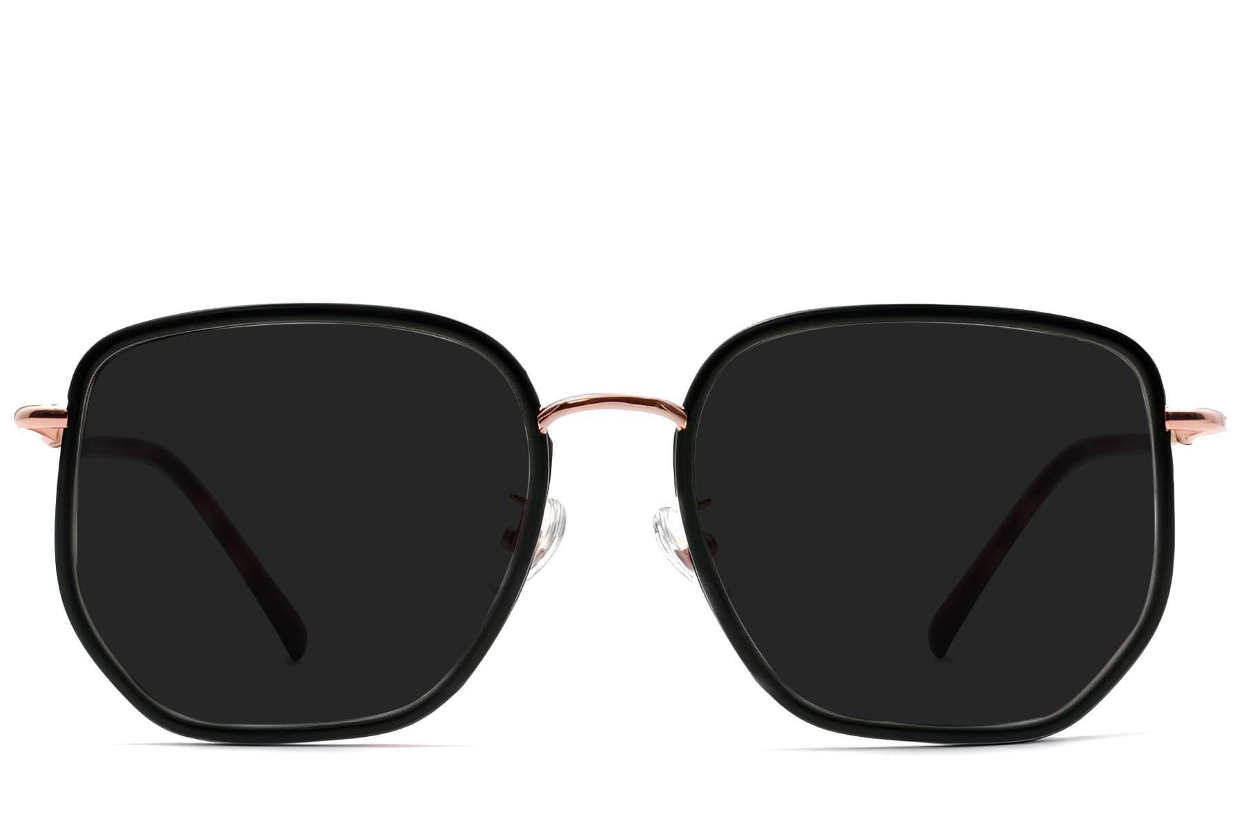 Geometric Black Metal Sunglasses #BS1913-0684