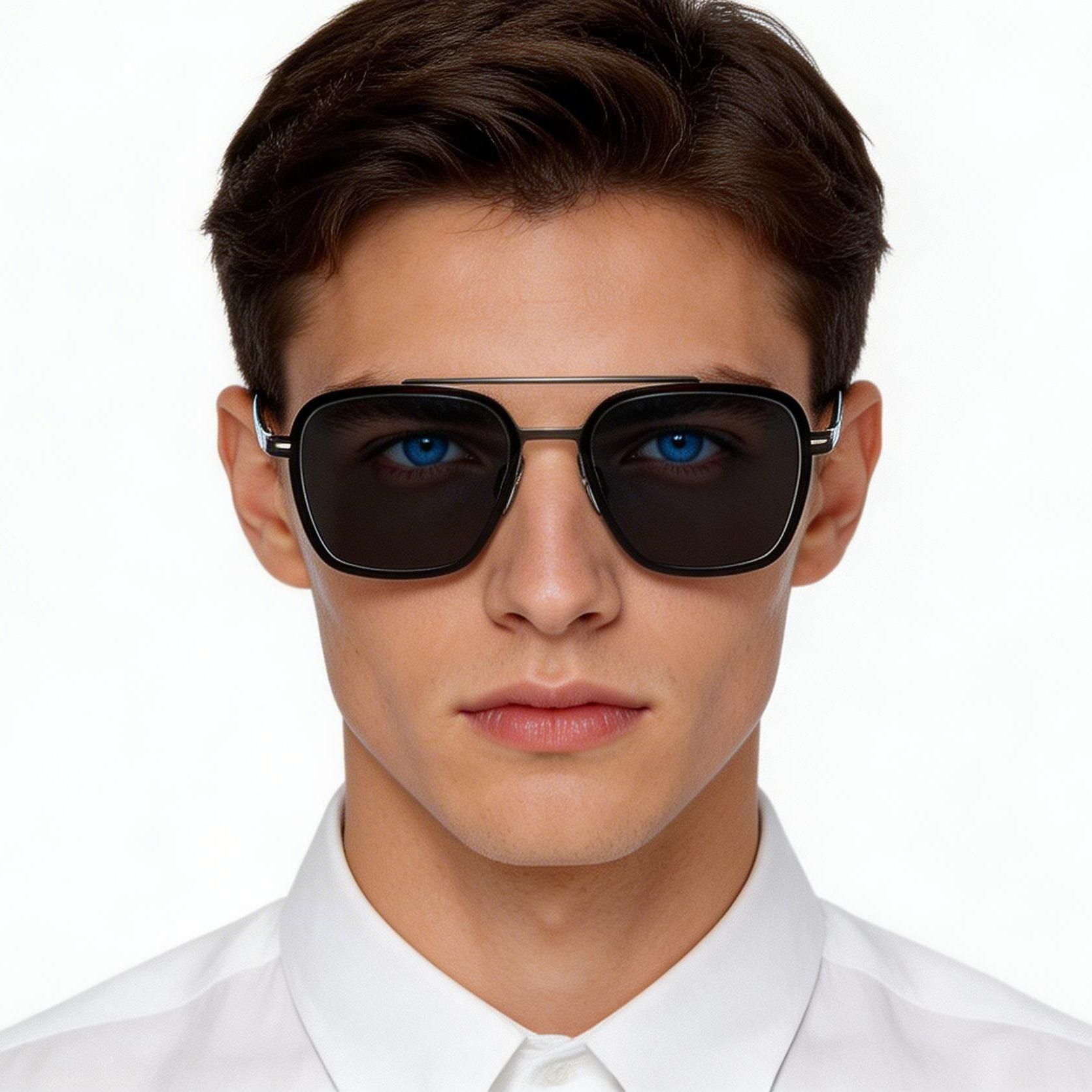 Aviator Black Titanium Sunglasses #BS1913-0691
