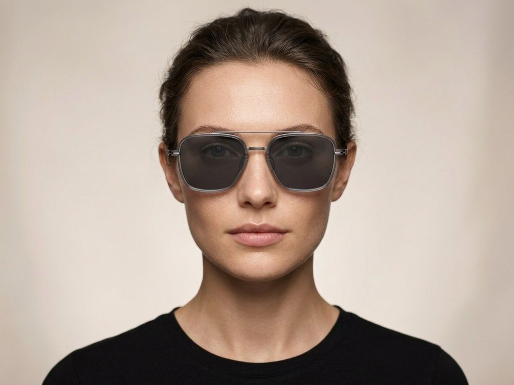 Aviator Grey Titanium Sunglasses #BS1913-0693