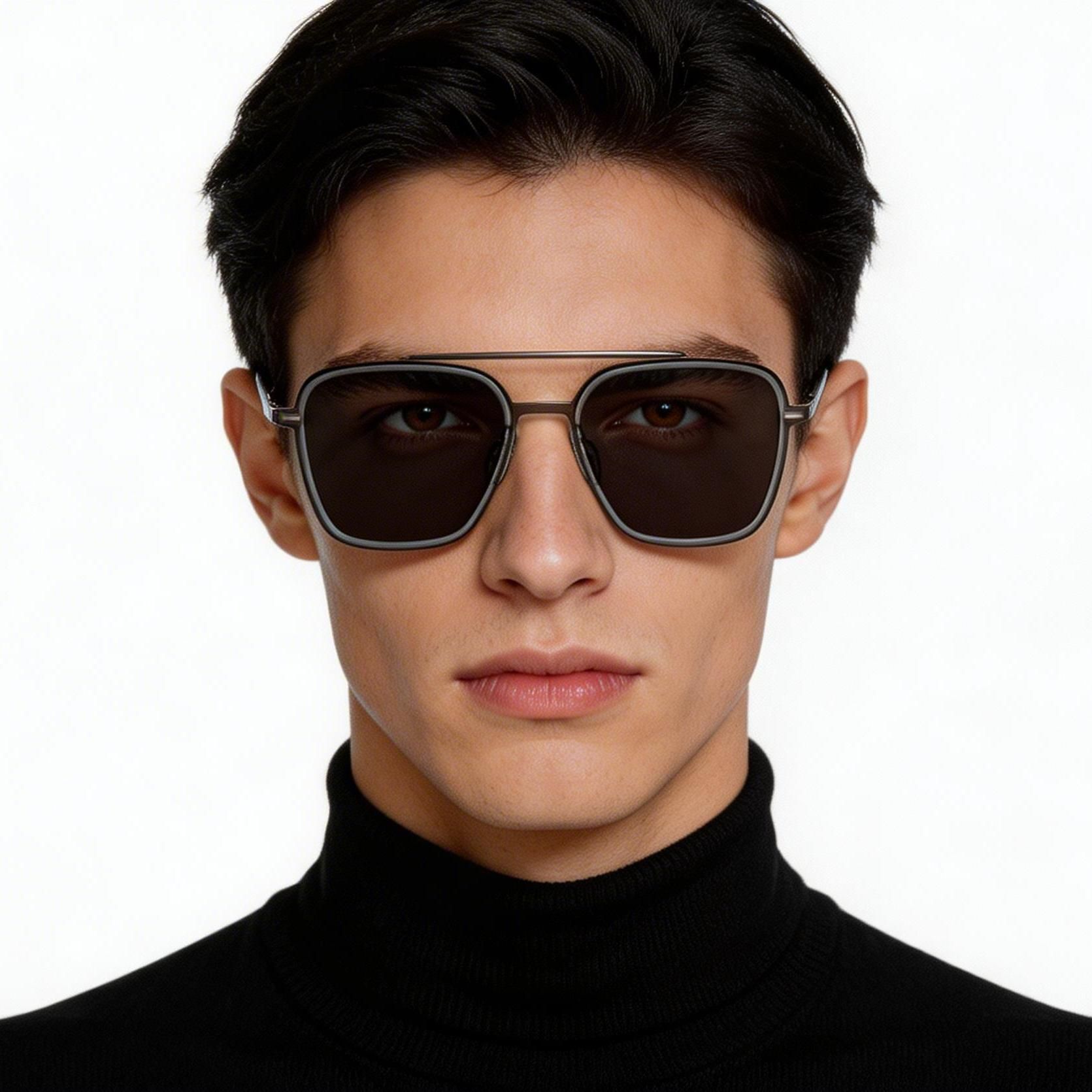 Aviator Grey Titanium Sunglasses #BS1913-0693