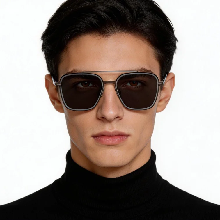 Aviator Grey Titanium Sunglasses #BS1913-0693