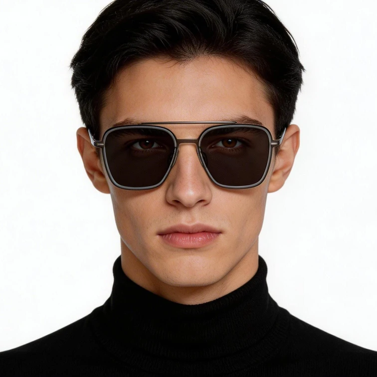 Aviator Grey Titanium Sunglasses #BS1913-0693
