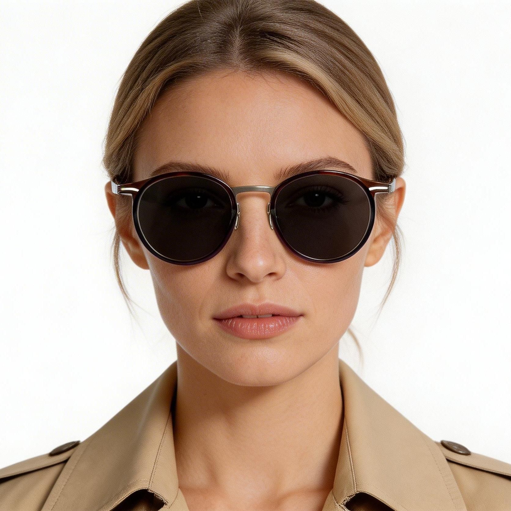 Oval Black Titanium Sunglasses #BS1913-0696