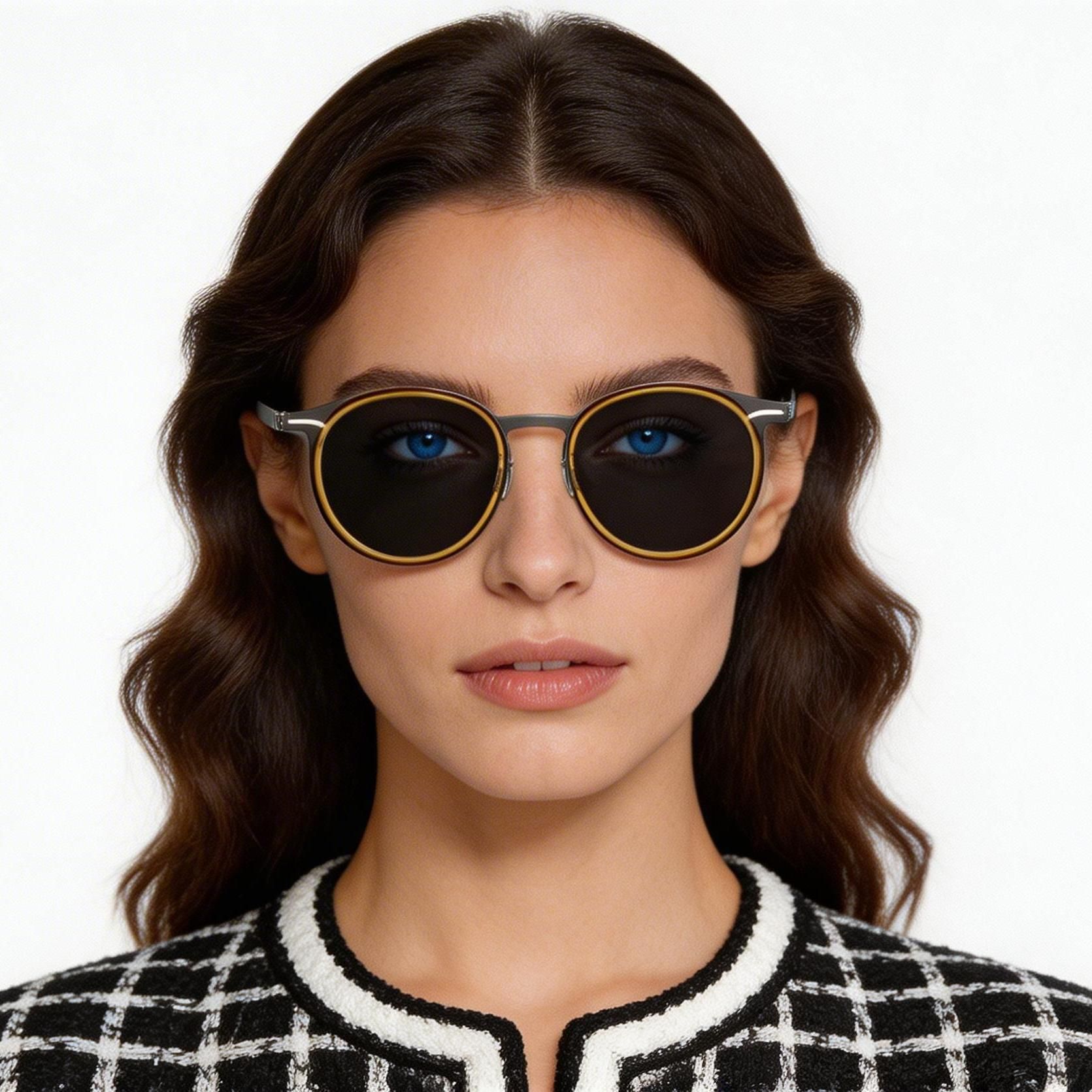 Oval Green Titanium Sunglasses #BS1913-0698