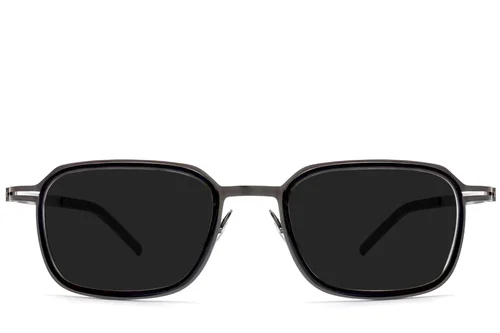 Lunettes de soleil rectangulaires en titane noir #BS1913-0701