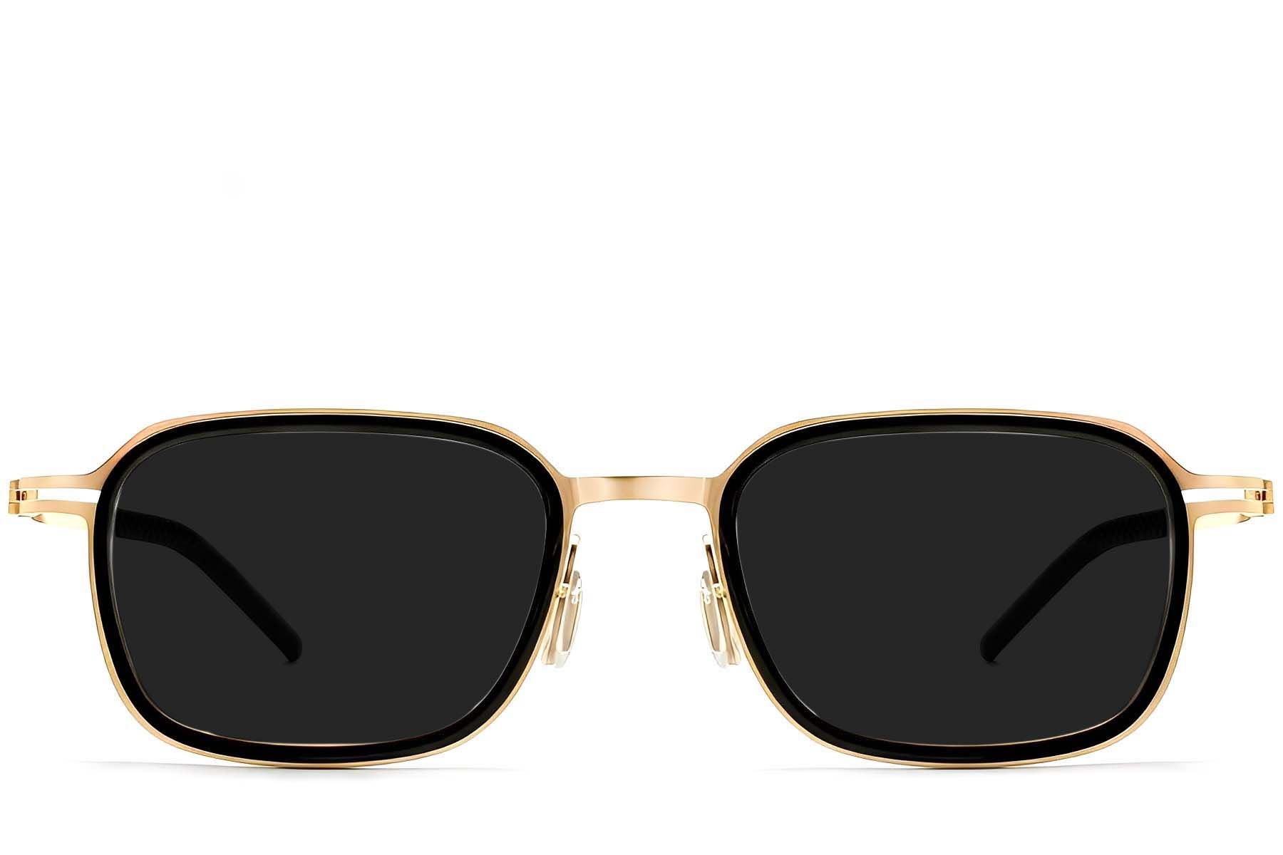 Rectangular Black Titanium Sunglasses #BS1913-0704