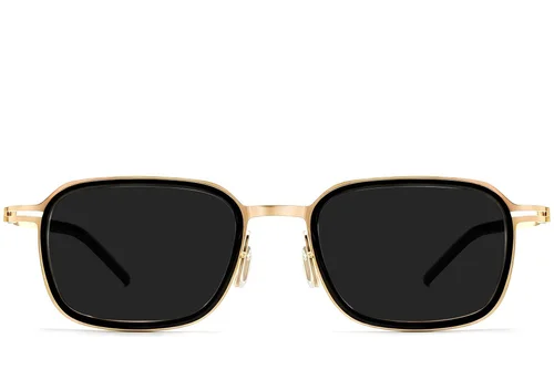Lunettes de soleil rectangulaires en titane noir #BS1913-0704