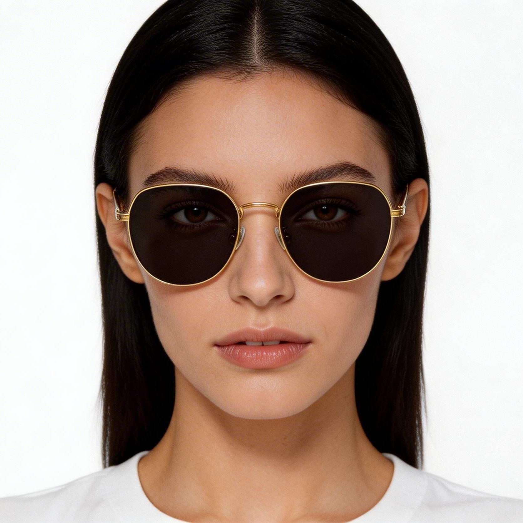 Ovale gouden titanium zonnebril #BS1913-0705