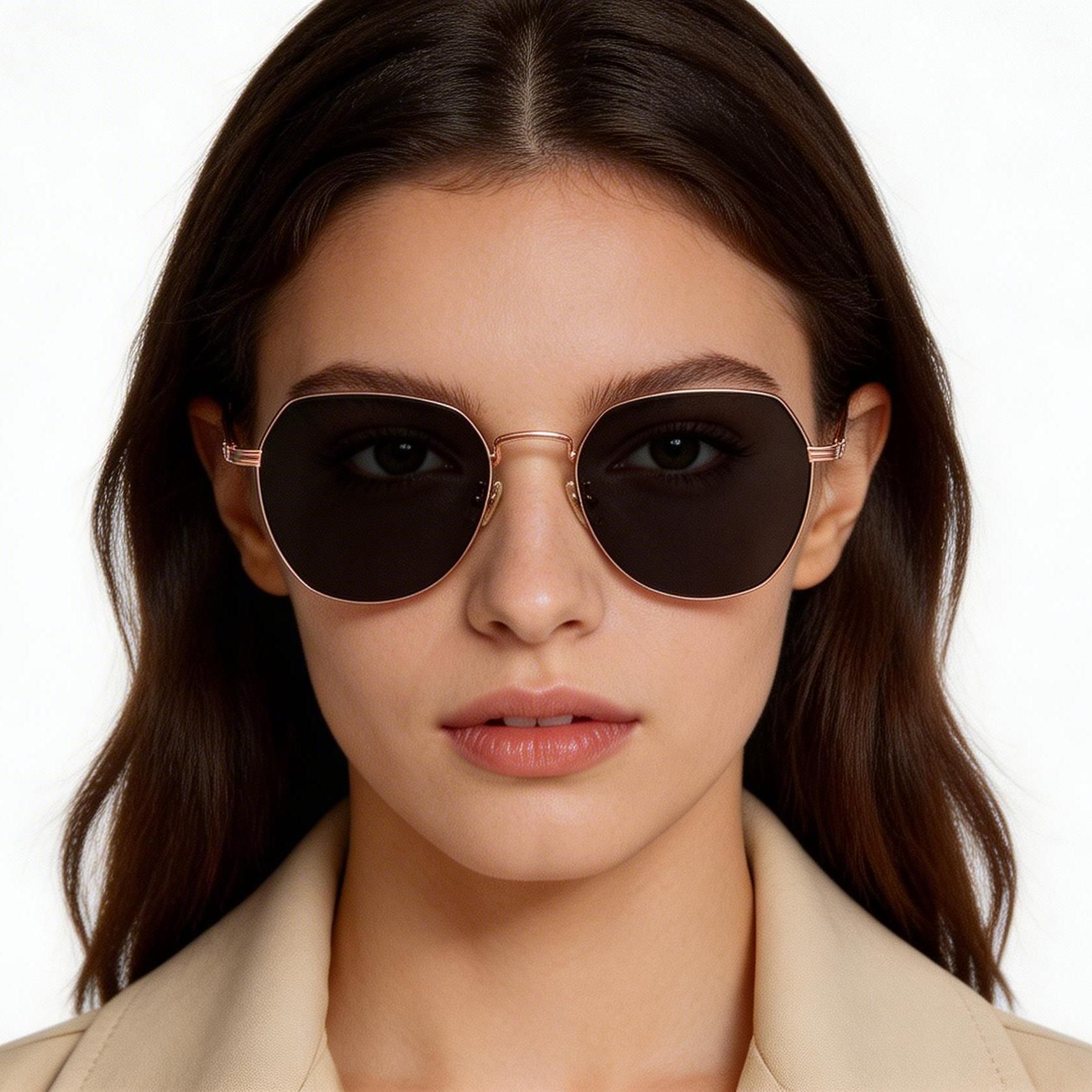 Oval Black Titanium Sunglasses #BS1913-0706