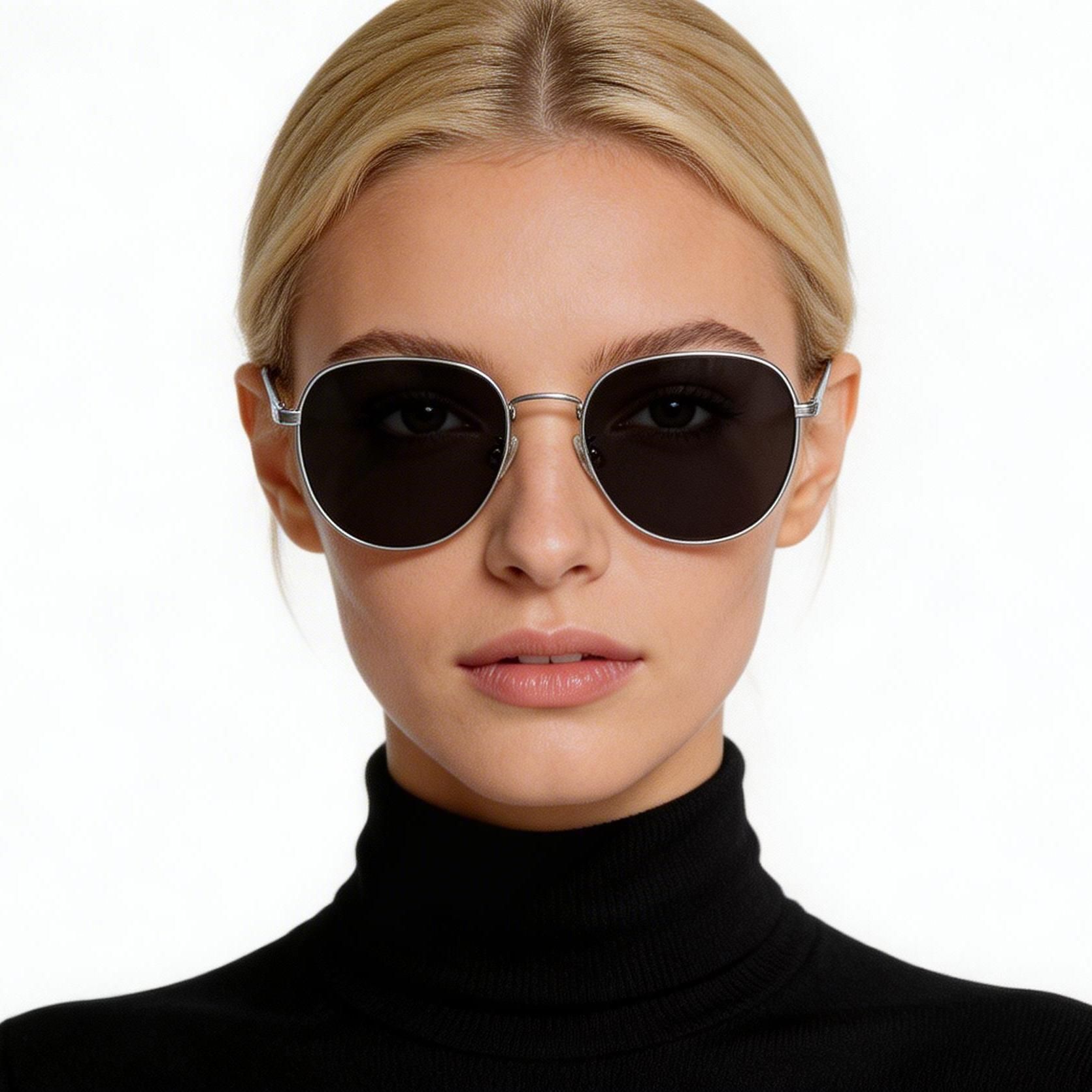 Oval Silver Titanium Sunglasses #BS1913-0708