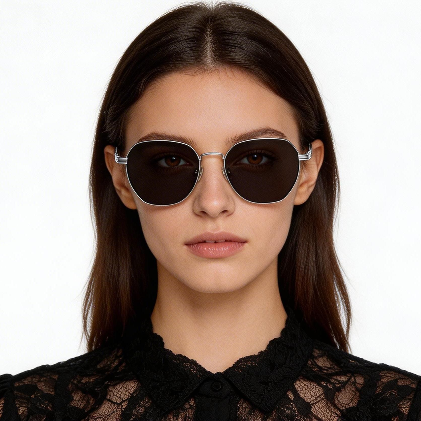 Oval Black Titanium Sunglasses #BS1913-0709