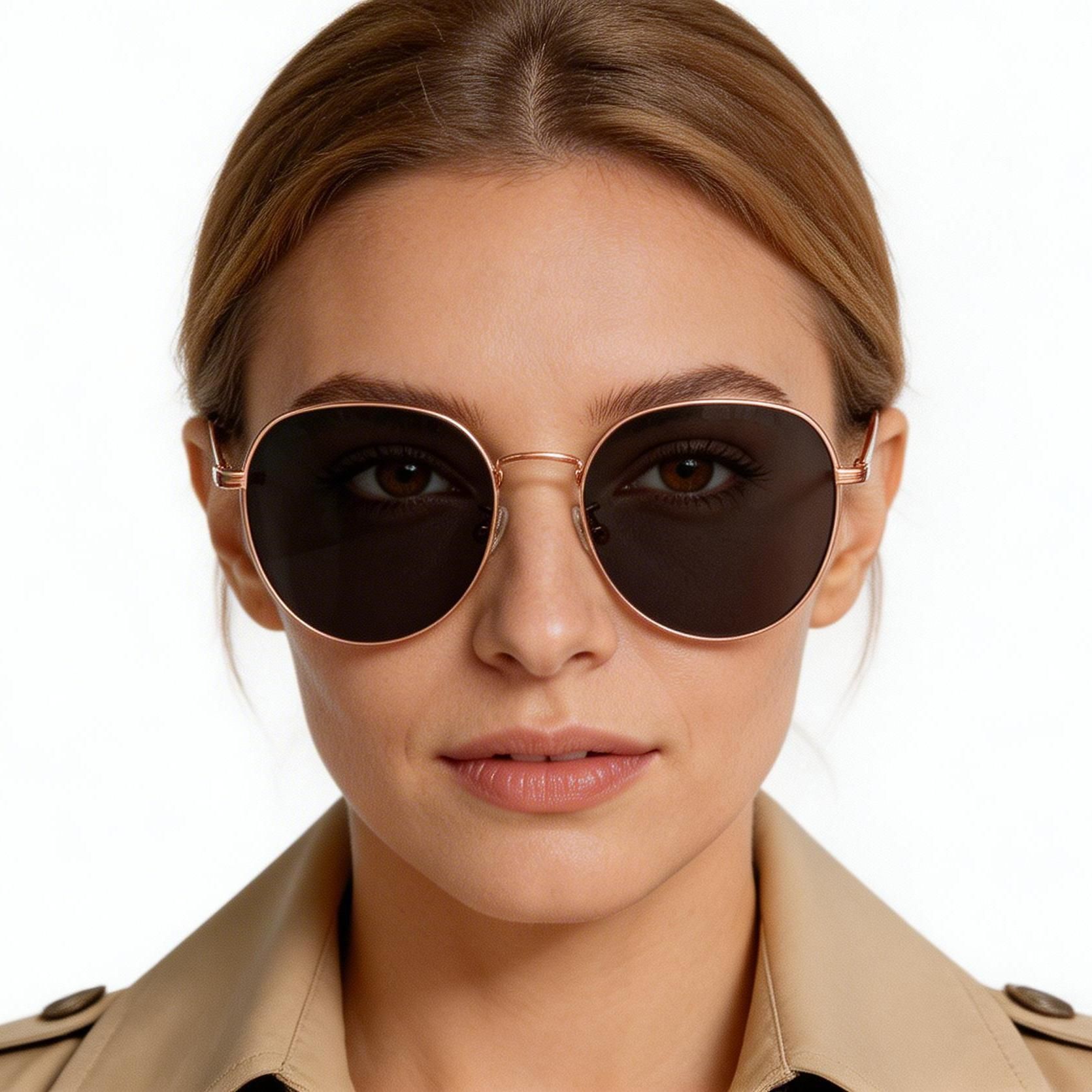 Oval Pink Titanium Sunglasses #BS1913-0710