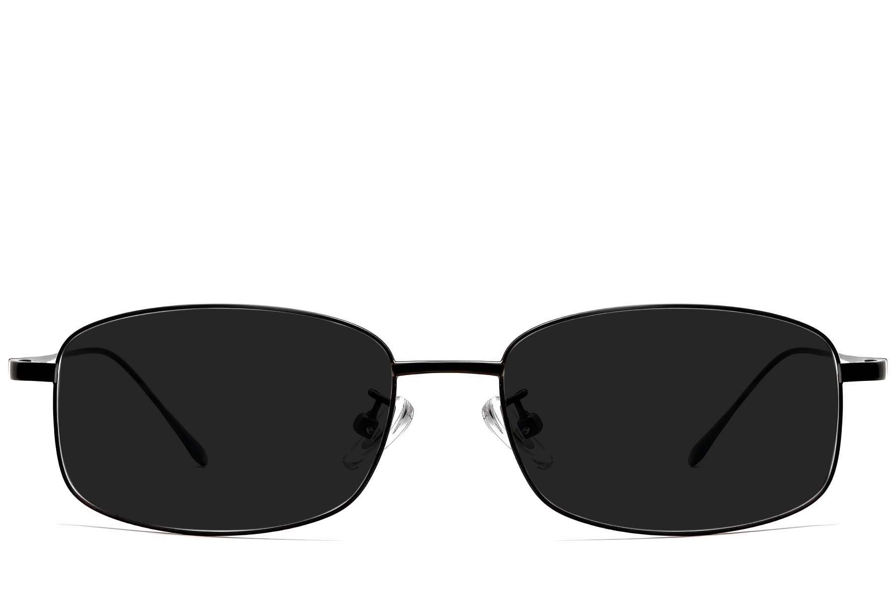 Rectangular Black Titanium Sunglasses #BS1913-0711