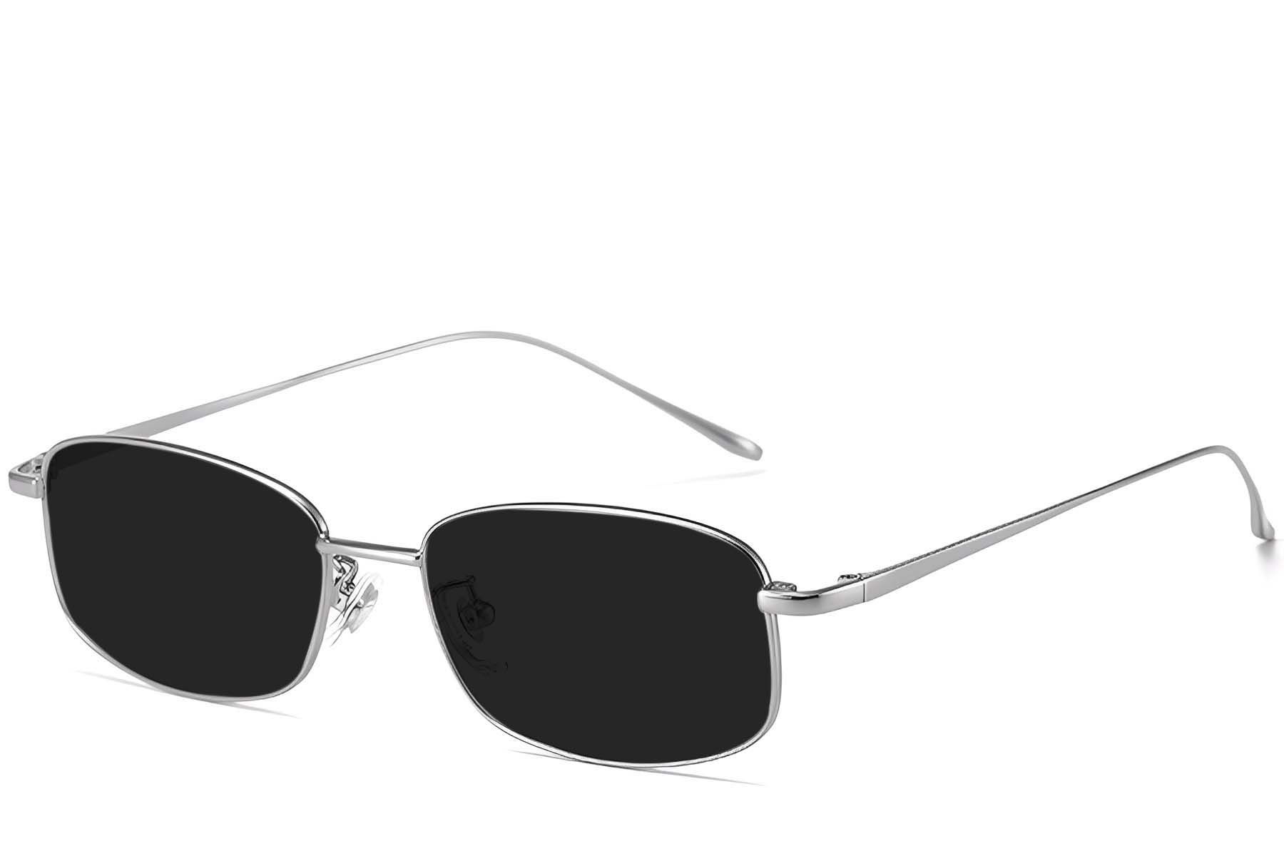 Rectangular Silver Titanium Sunglasses #BS1913-0714