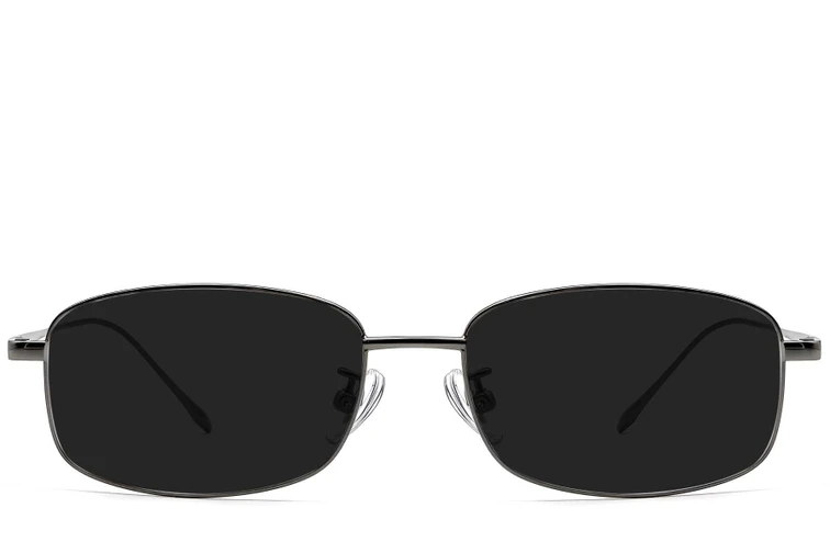 Lunettes de soleil rectangulaires en titane gris #BS1913-0715
