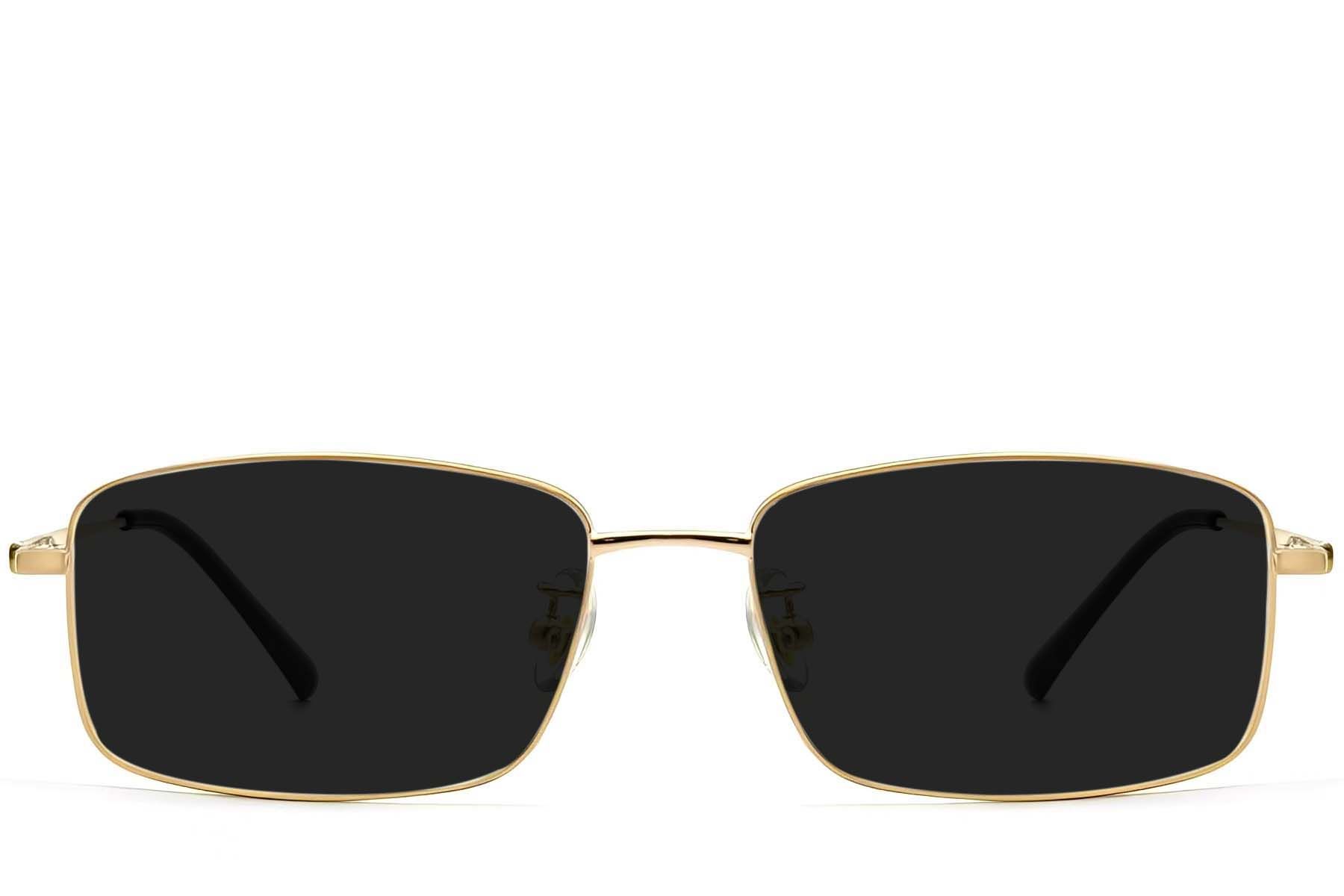 Rectangular Golden Titanium Sunglasses #BS1913-0716
