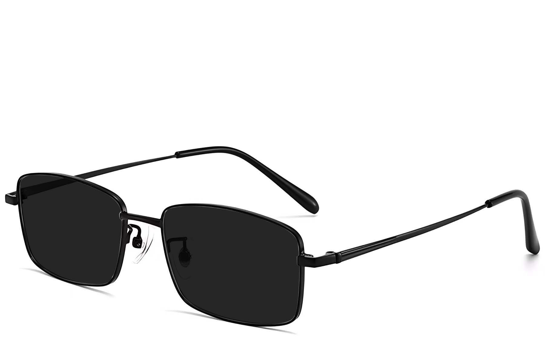 Rectangular Black Titanium Sunglasses #BS1913-0717