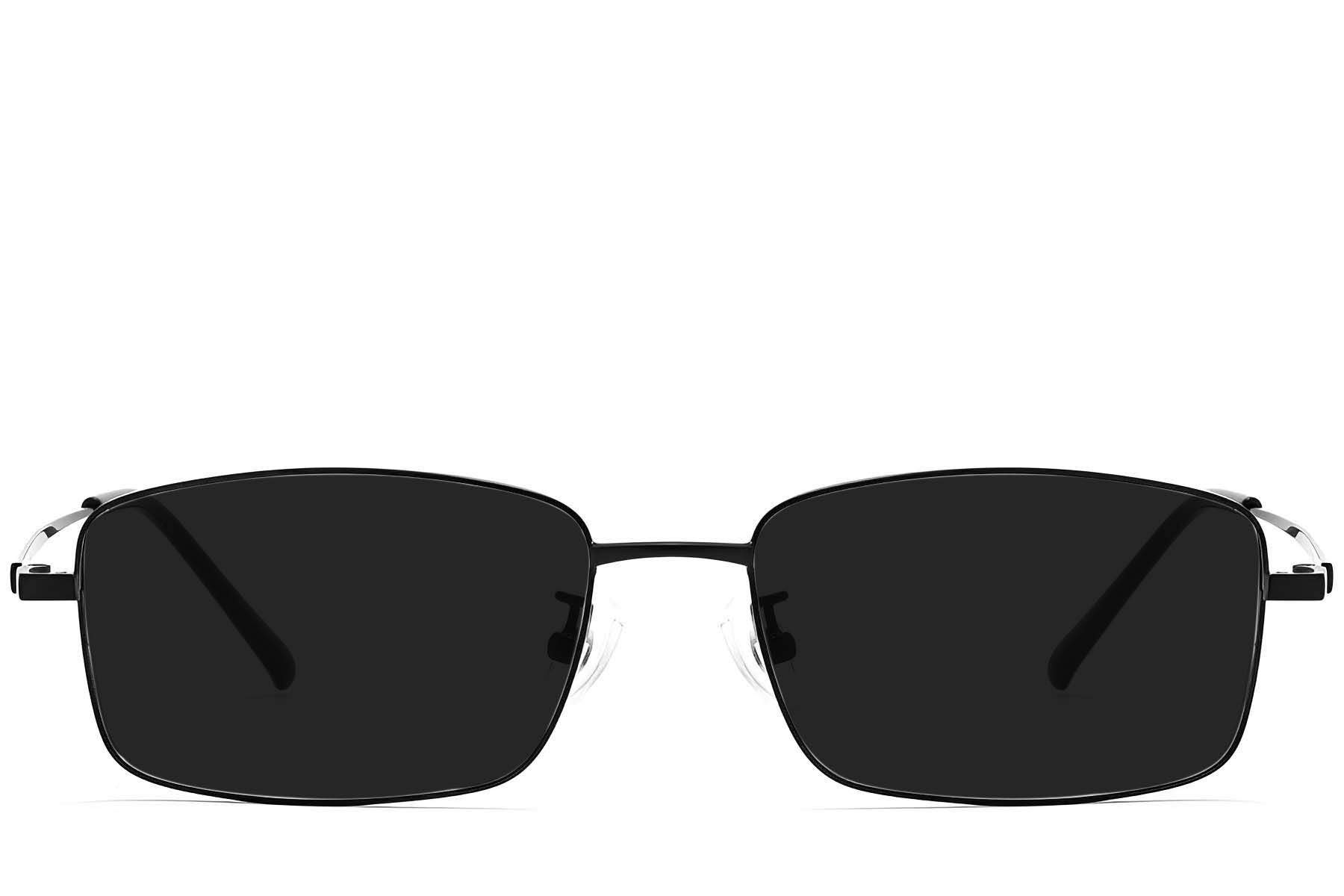 Rectangular Black Titanium Sunglasses #BS1913-0717