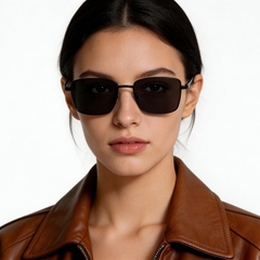 Rectangular Black Titanium Sunglasses #BS1913-0717