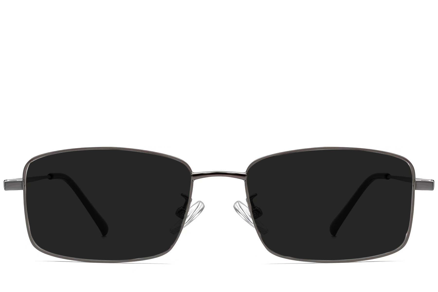 Rectangular Grey Titanium Sunglasses #BS1913-0719