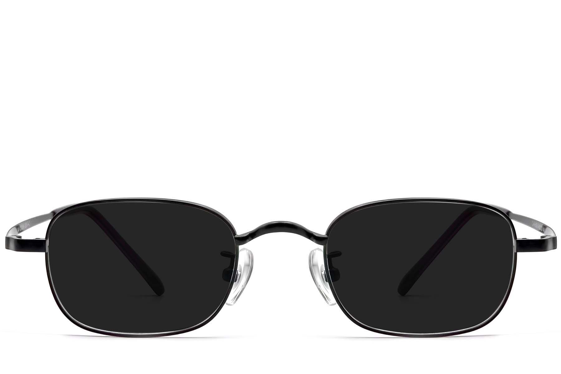Rectangular Black Titanium Sunglasses #BS1913-0721