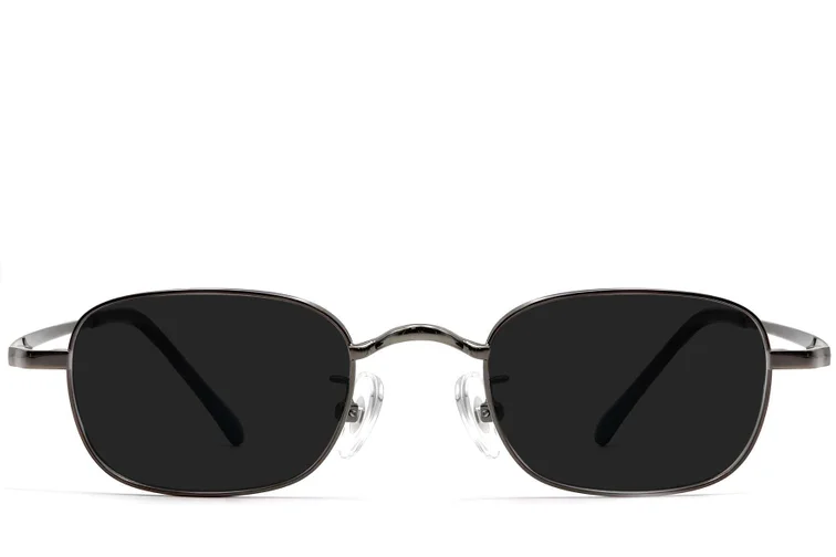 Rechteckige graue Titan-Sonnenbrille #BS1913-0724