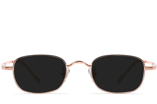 Lunettes de soleil rectangulaires en titane rose #BS1913-0726