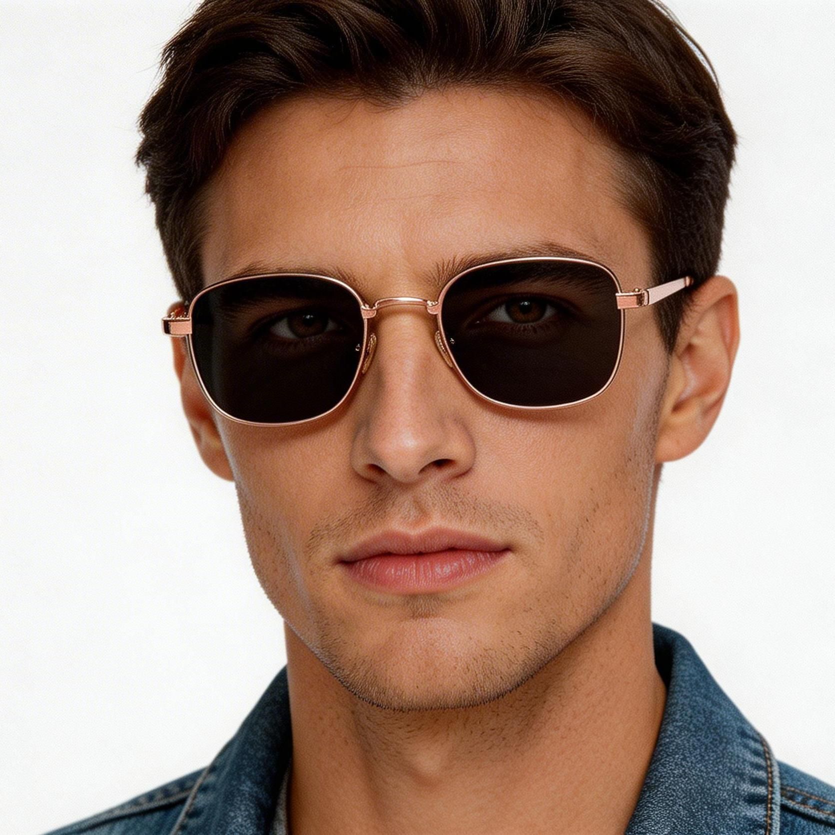 Rectangular Pink Titanium Sunglasses #BS1913-0726