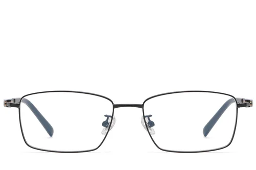 Lunettes rectangulaires en titane noir #BS1913-0727