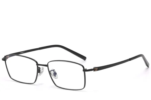 Lunettes rectangulaires en titane noir #BS1913-0727