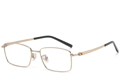 Lunettes rectangulaires en titane doré #BS1913-0728
