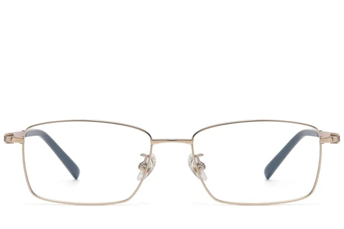 Lunettes rectangulaires en titane doré #BS1913-0728