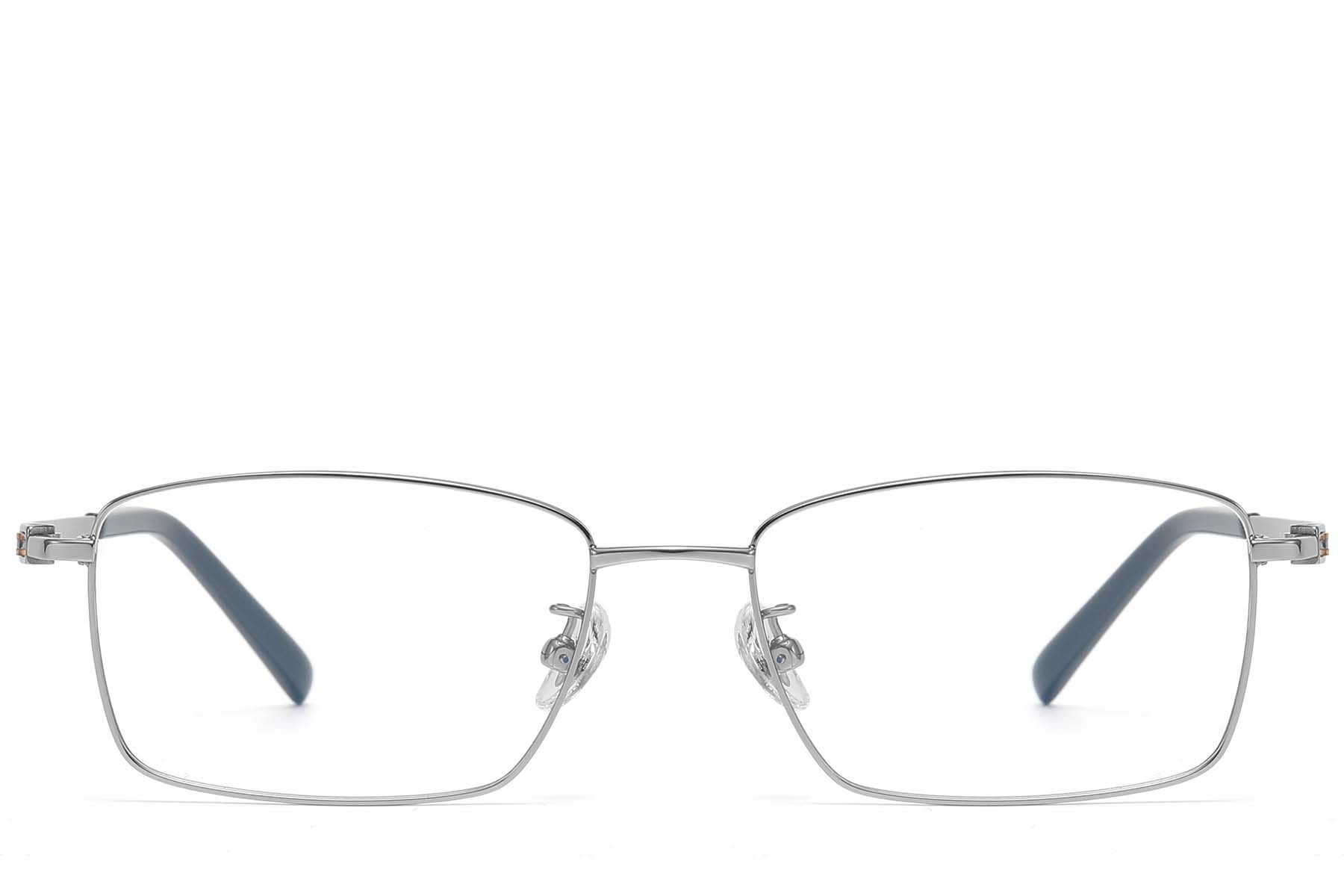 Rechthoekige zilverkleurige titanium bril #BS1913-0729