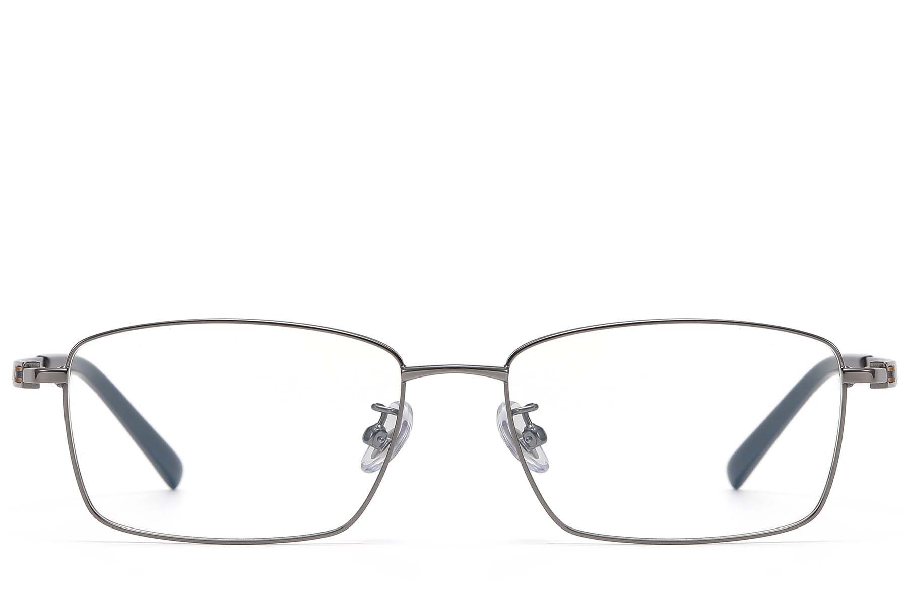 Gafas rectangulares de titanio gris #BS1913-0730