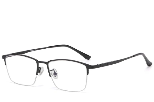 Semi-rimless Black Titanium Glasses #BS1913-0731