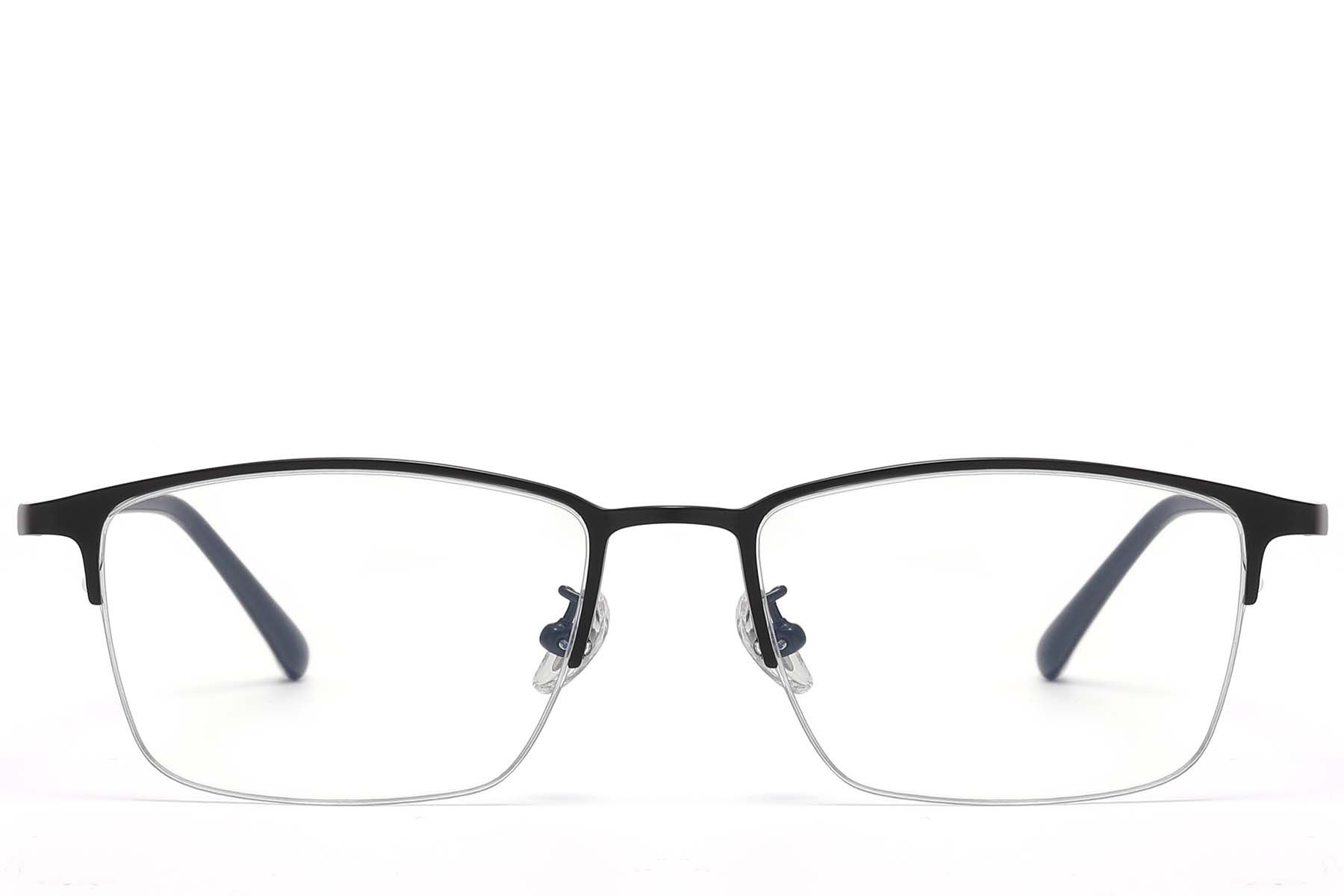 Semi-rimless Black Titanium Glasses #BS1913-0731