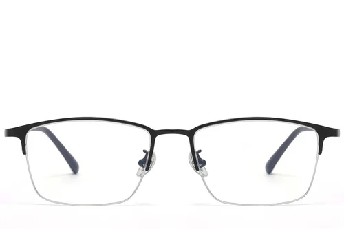 Lunettes semi-cerclées en titane noir #BS1913-0731