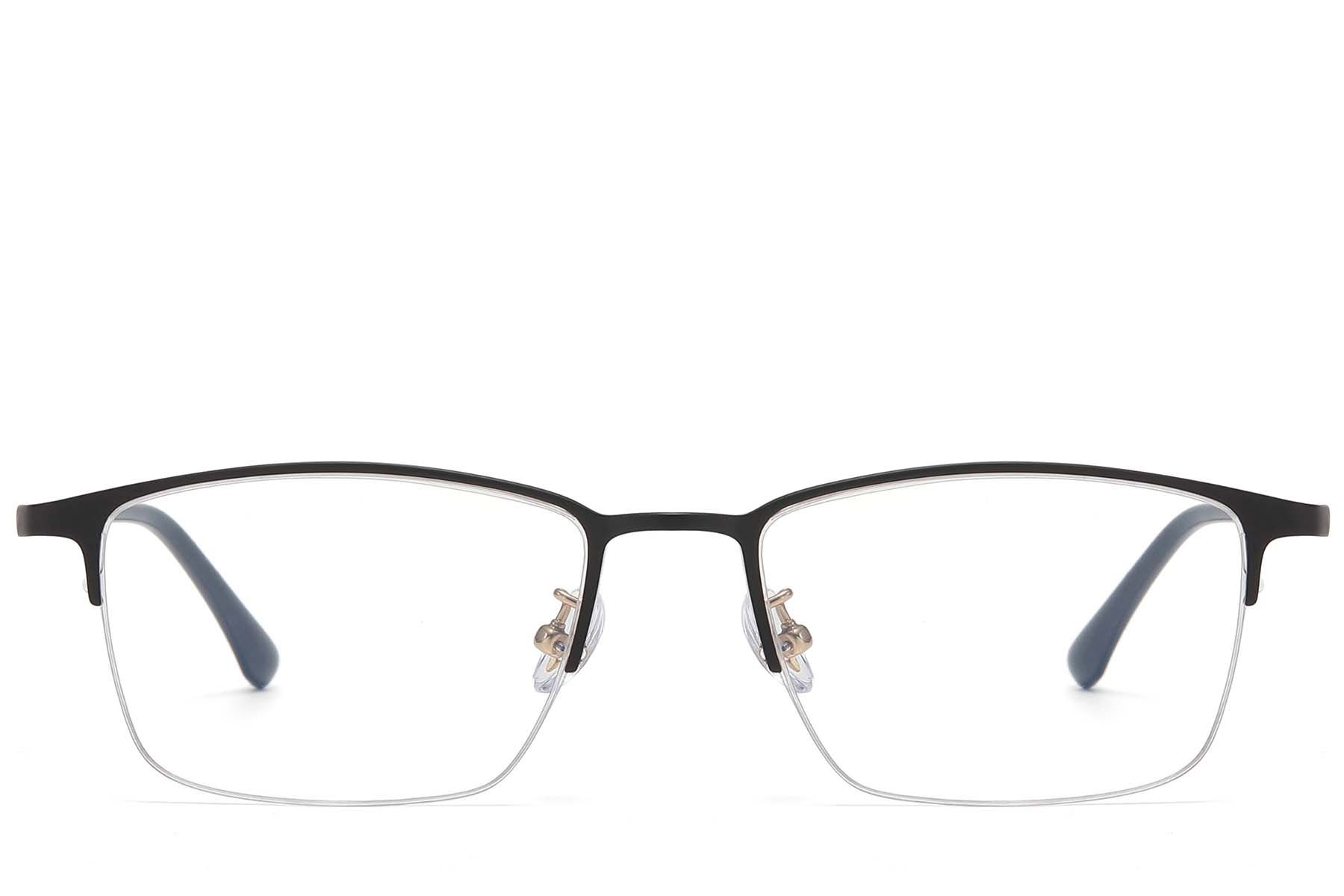 Semi-rimless Black Titanium Glasses #BS1913-0732