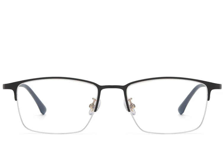Occhiali semi-cerchiati in titanio nero #BS1913-0732