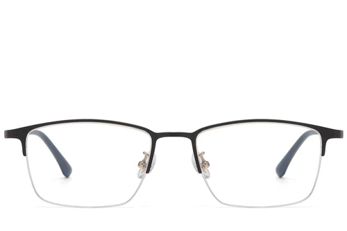 Semi-rimless Black Titanium Glasses #BS1913-0732