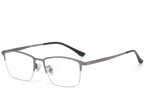 Lunettes semi-cerclées en titane gris #BS1913-0734