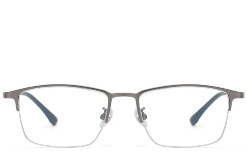 Lunettes semi-cerclées en titane gris #BS1913-0734