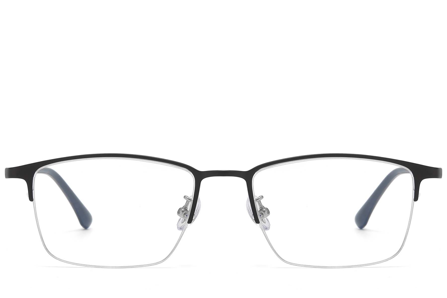 Semi-rimless Black Titanium Glasses #BS1913-0735