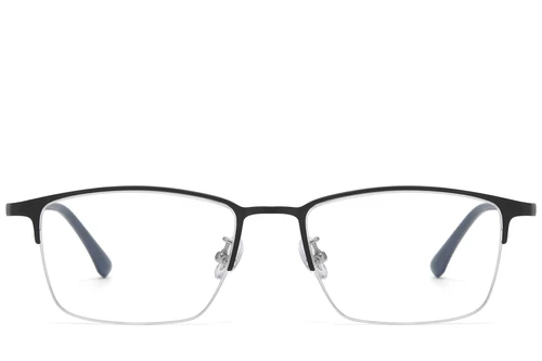 Semi-rimless Black Titanium Glasses #BS1913-0735